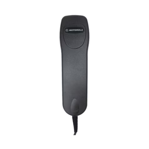 Schwarzer kabelgebundener Telefonhörer von Motorola.