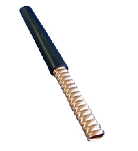 Black handle with silver, spiraled cord extension.