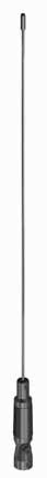 Lange, schmale Antenne mit schwarzem Sockel.