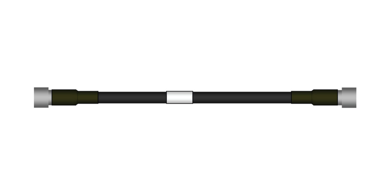 Black rod with white ends and a silver middle piece