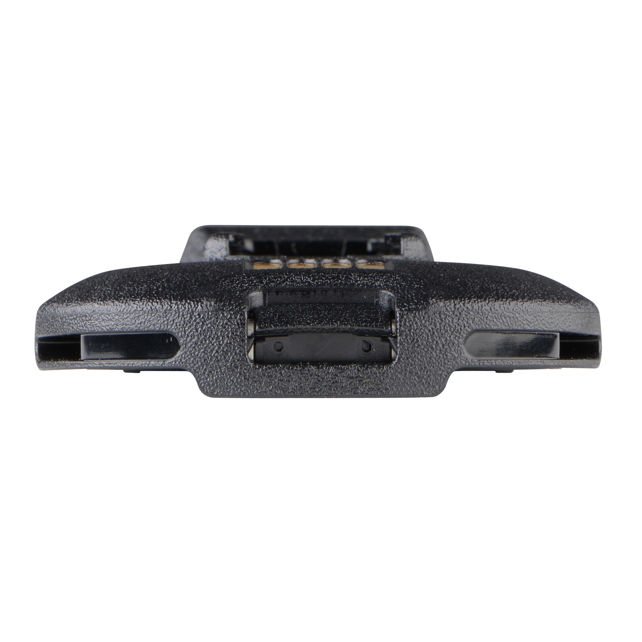 Schwarz-grauer Sicherheitsgurtstecker für Fahrzeug.