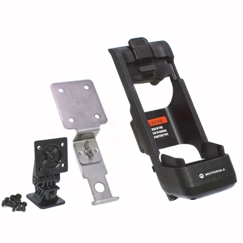 7000-00332600_mot_01.jpg Montagehalterung, Schrauben und Halter für ein elektronisches Gerät.