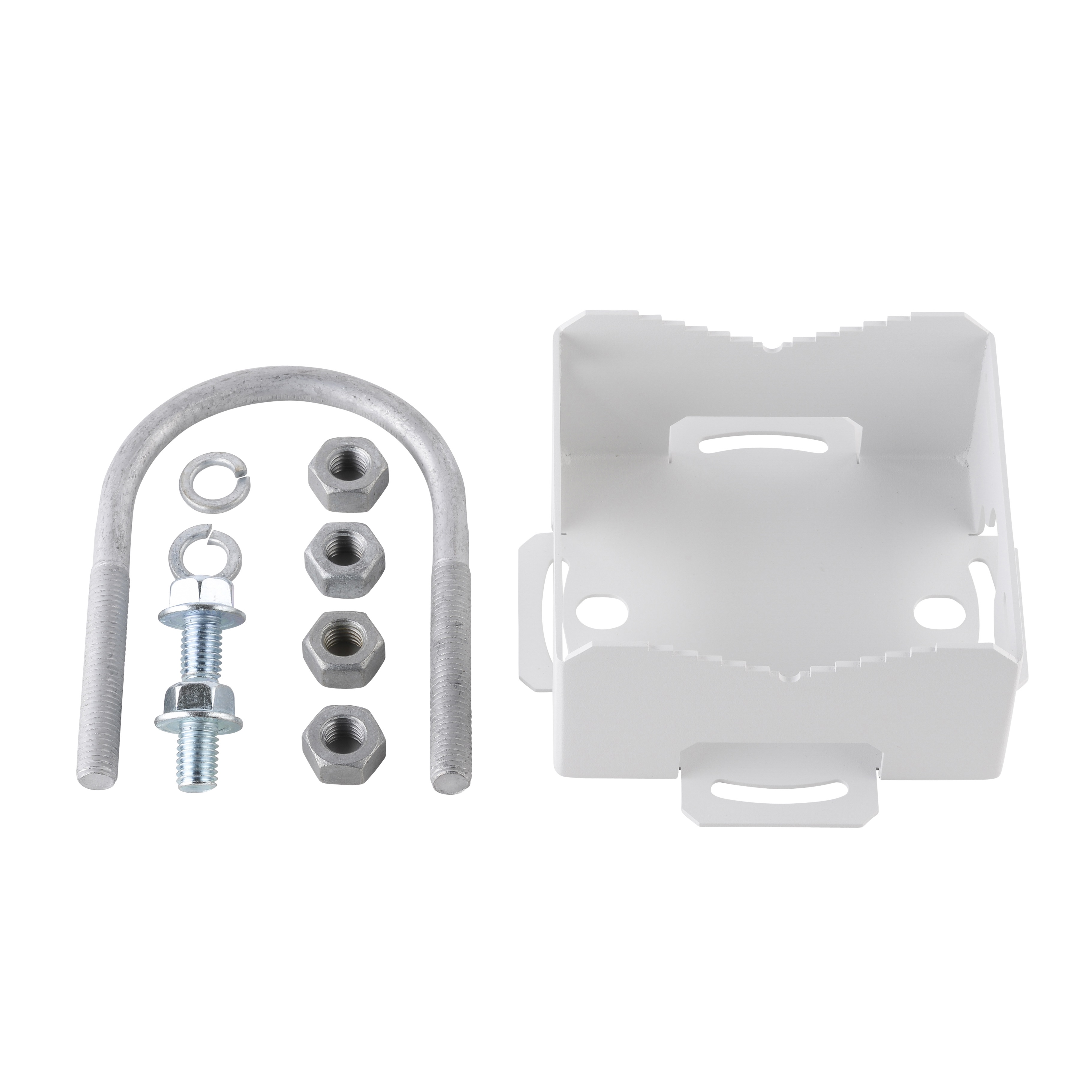 7000-00412800_mot_01.jpg Mounting kit with U-bolt, screw, nuts, and bracket.