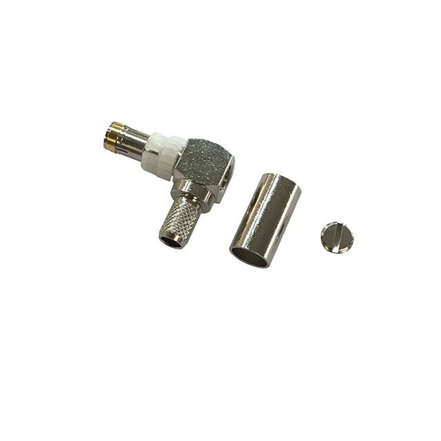 Koaxialstecker mit abnehmbaren Teilen, rechtwinkliges Design.