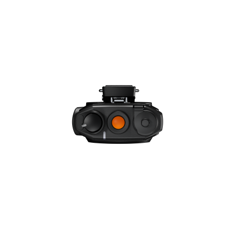 Black and white sensor with orange accent, rectangular shape.