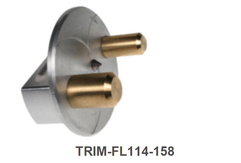 7000-00666200_rfs_01.png Zylindrisches Metallteil mit zwei goldfarbenen Stiften, TRIM-FL114-158.