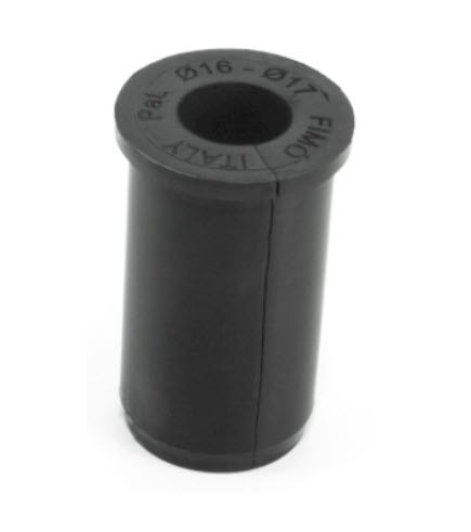 7000_00753641_RFS_01.jpg Black rubber damper, top labelled: Ø16-Ø17, Fil10, Italy.