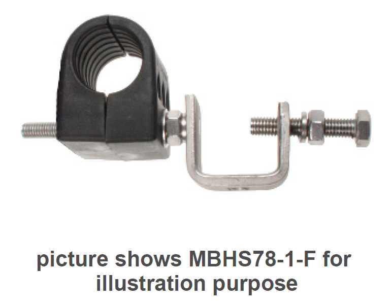 Metallschelle mit Gummieinlage und Schraube, MBHS78-1-F.