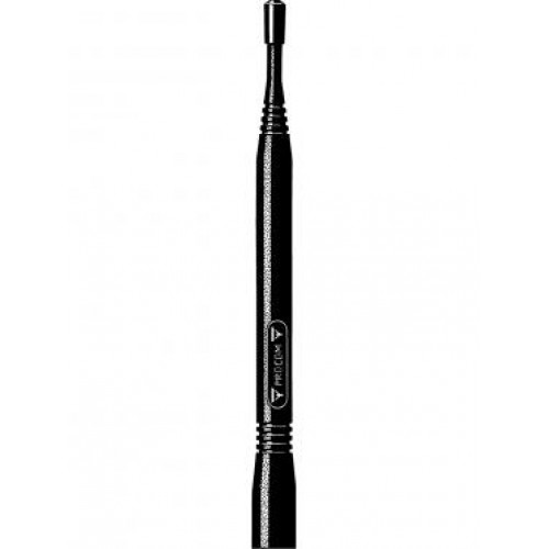 Schwarze Stimmgabel mit Firmenlogo und Markenname.
