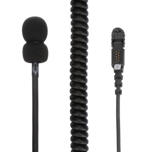 Microphone with coiled cable and connector
