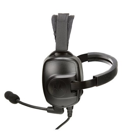 Schwarzes Headset mit Mikrofon und gepolstertem Kopfbügel.