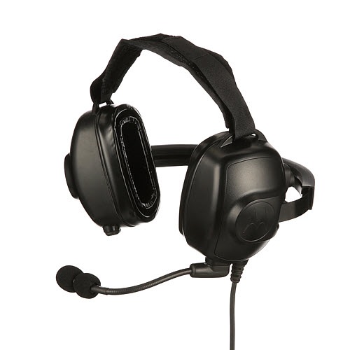 Schwarzes Headset mit Mikrofon an verstellbarem Kopfbügel.