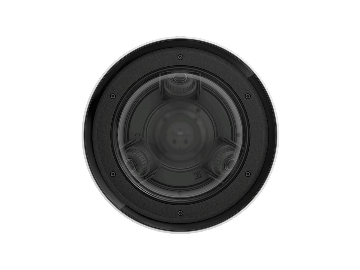 Runde, schwarze Lautsprecherabdeckung mit sichtbarem Innenmechanismus.