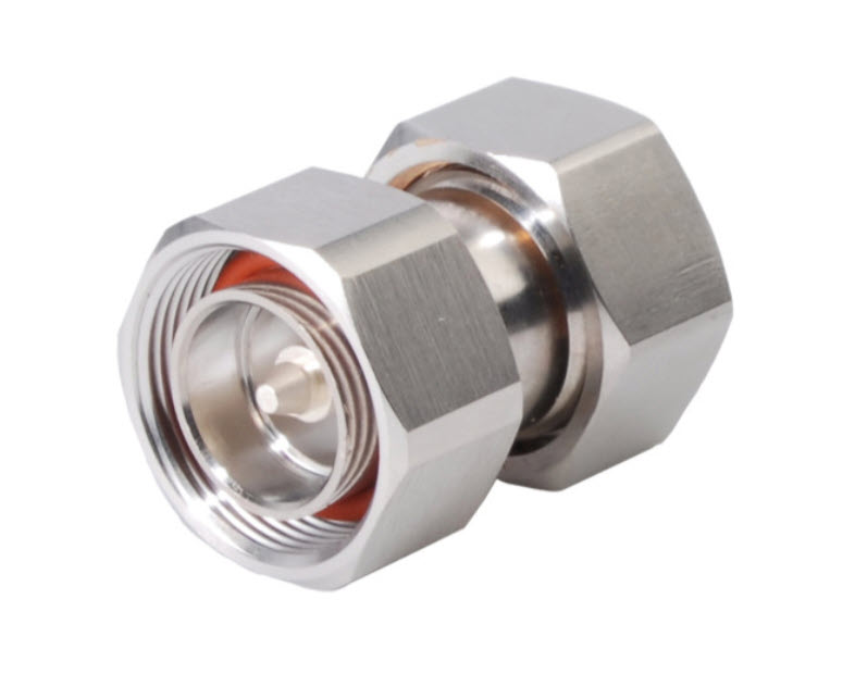 Metal connector with hexagonal end, silver