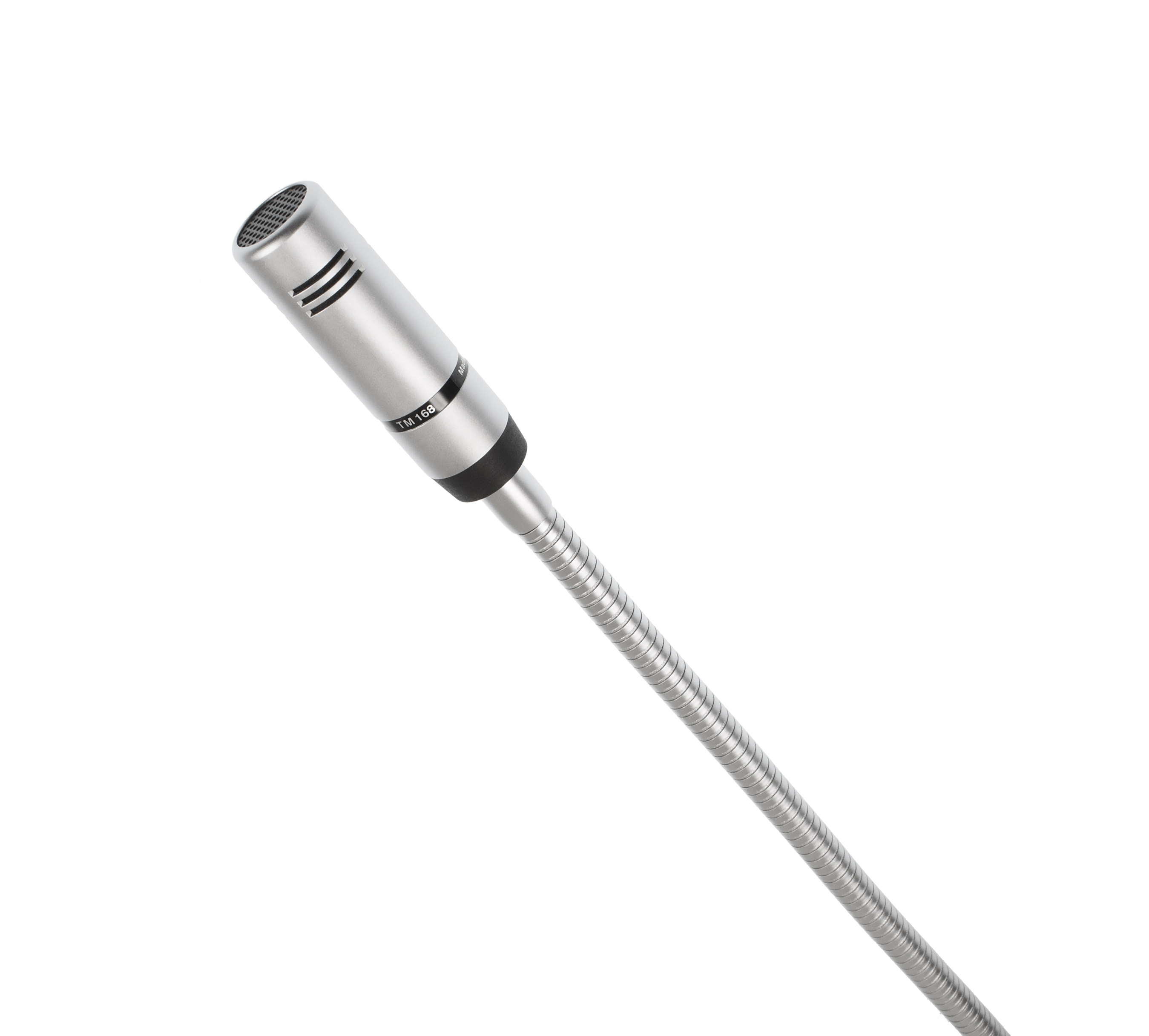 Silbernes Mikrofon mit flexiblem Schwanenhals