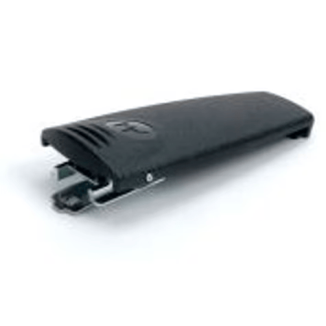 MOT Gürtelclip 2" (5,0 cm) für Akku der MTP3000, MTP6000 und MXP600-Serie Schwarzer faltbarer Klemmbügel aus Metall und Kunststoff.