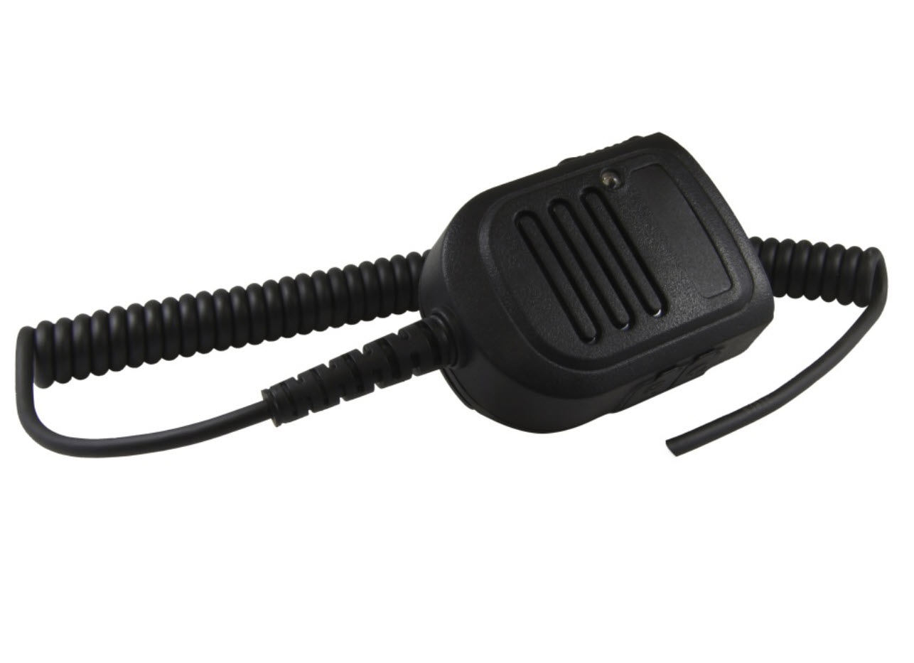 7000-00751133_cop_01.jpg Schwarzes Mikrofon mit Spiralkabel und Seitentasten.