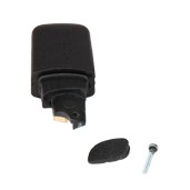 Schwarzer Fahrradständer mit Schraube und Unterlegstück