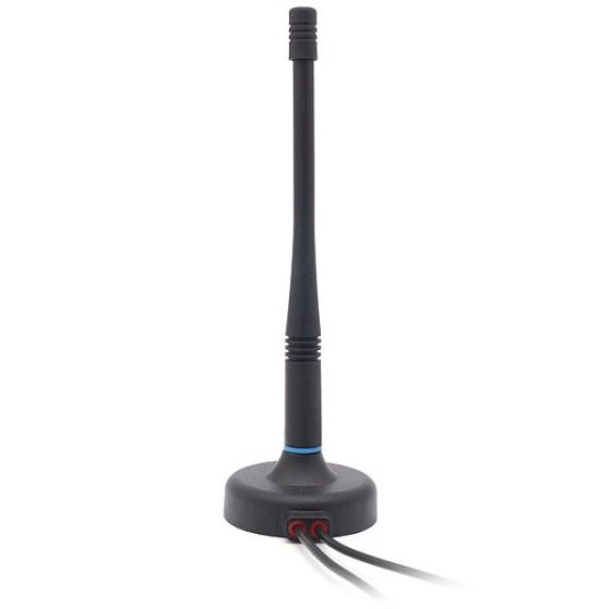 7000_00757753_PRT_01.jpg Schwarze Stabantenne mit Magnetfuß und zwei Kabeln.
