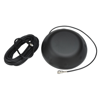 Runde schwarze Antenne mit langem Kabel und Anschlussstecker
