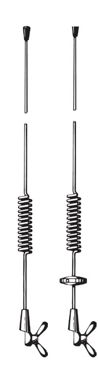 Zwei Schneebesen mit Drahtspiralen und Griffen in unterschiedlichen Designs.