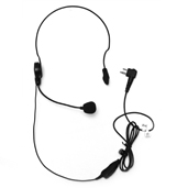 Schwarzes Headset mit Mikrofon und 3,5-mm-Stecker.