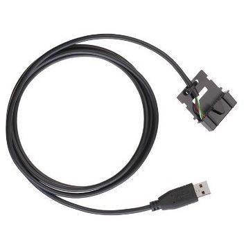 Black USB cable with SATA connector.