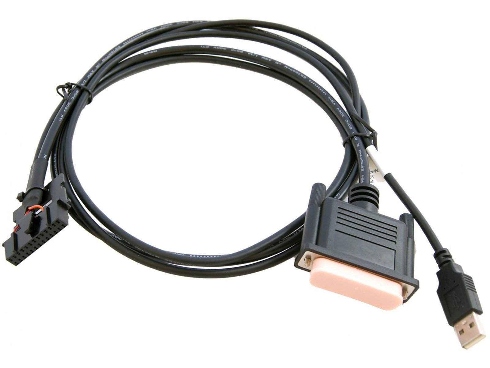 USB-auf-RS232-Adapterkabel mit zwei verschiedenen Anschlüssen.