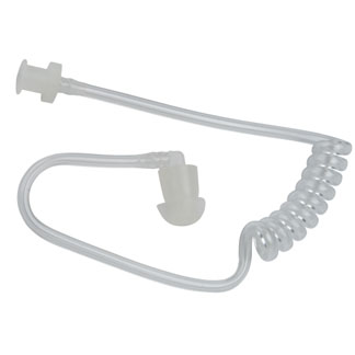 Clear spiral acoustic tube with earbud.