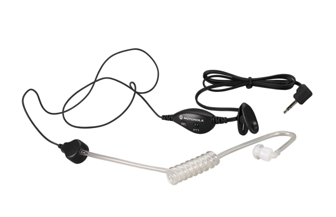 7000-00752436_mot_01.png Ohrhörer mit transparentem Schlauch und Kabel mit Klinkenstecker.