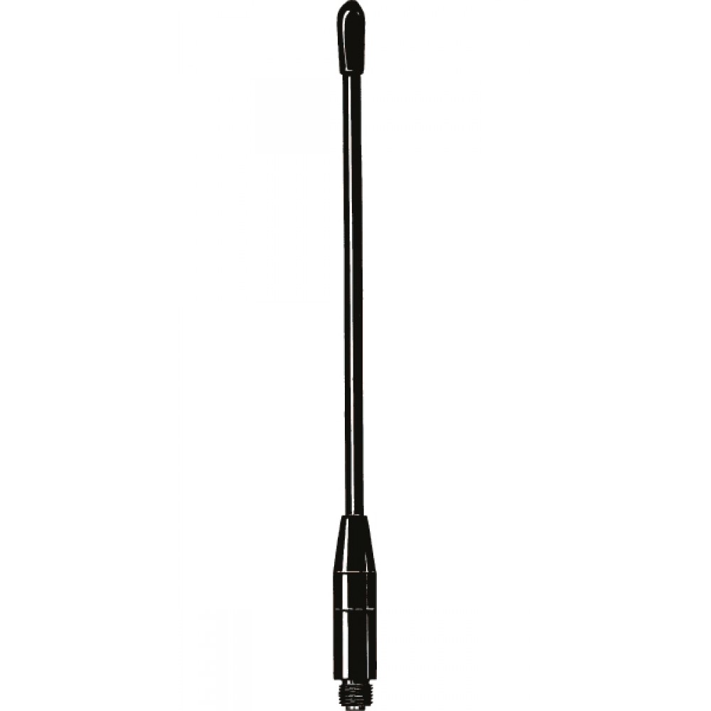 Black rod antenna with round tip and threaded base.