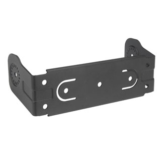 Black metal bracket with side mounting holes.