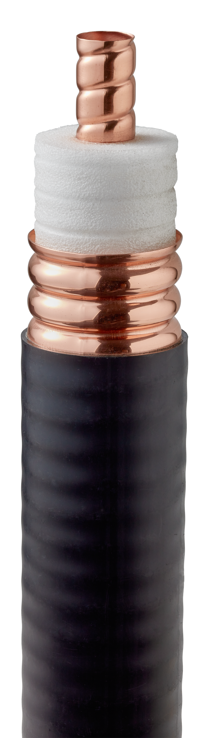 7000_00757843_RFS_01.png Copper pipe with insulation, black jacket, open top visible.