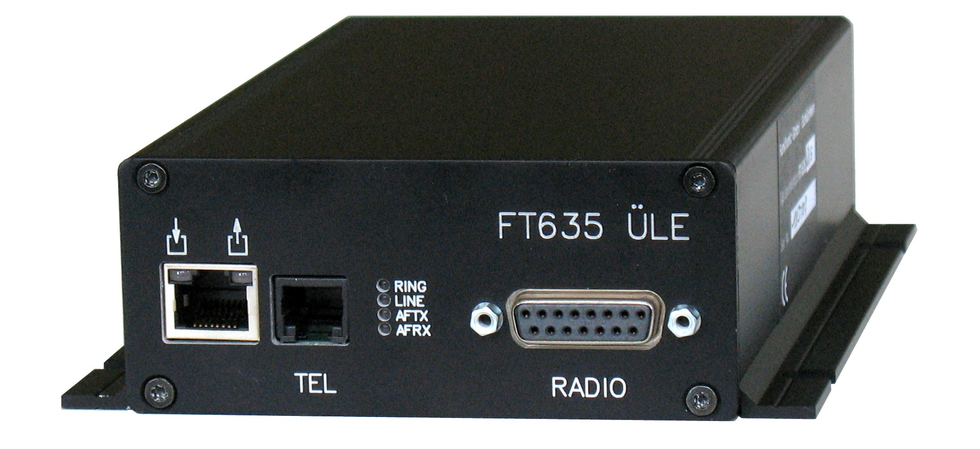 Elektronisches Gerät mit Anschlüssen für Telefon und Funk, Modell FT635 ÜLE.