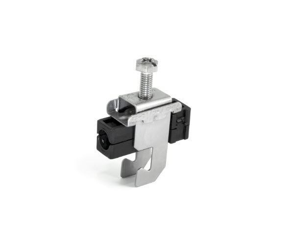 Kabelclip mit Schraube und Halterung aus Metall und Kunststoff