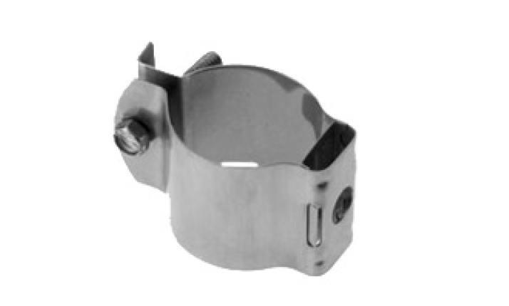 Metallrohrschelle mit Schraubverschluss zur Befestigung von Rohren.