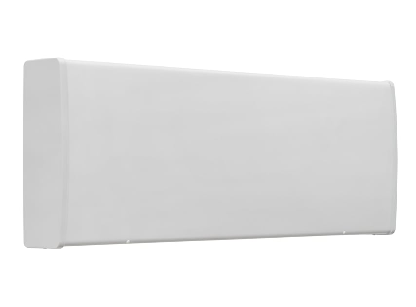 White, rectangular indoor light with rounded corners.