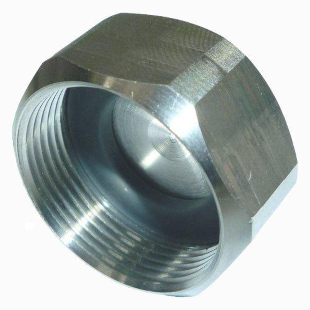Metal hex nut with internal thread.