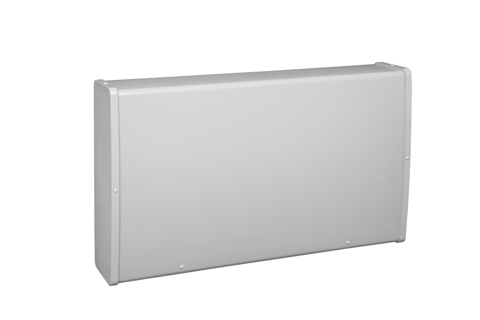 Rectangular gray enclosure with rounded edges.