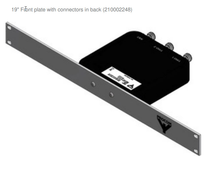 19-inch front plate with connectors at the back, three sockets.