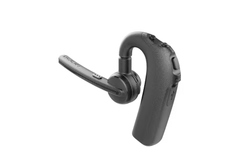 Schwarzes Bluetooth-Headset mit Ohrbügel und Mikrofonarm