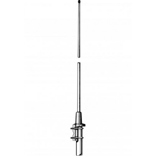 A telescopic radio antenna with several extendable segments.