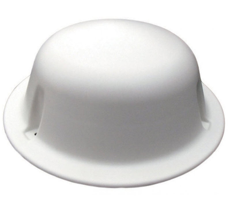White plastic-like pudding mold with smooth surface.
