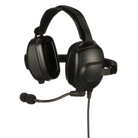 Schwarzes Headset mit Mikrofon und Kabel