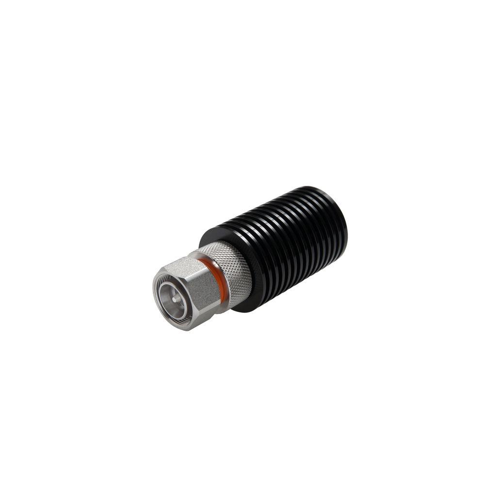 Conical metal adapter with ribbed black cylinder.