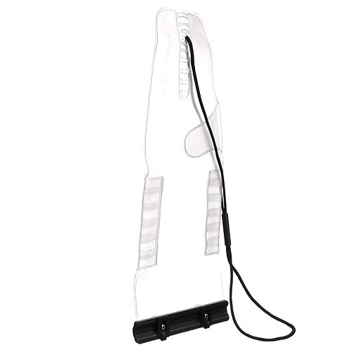 7000-00482000_mot_01.jpg Clear surfboard leash with a black attachment strap and cord.