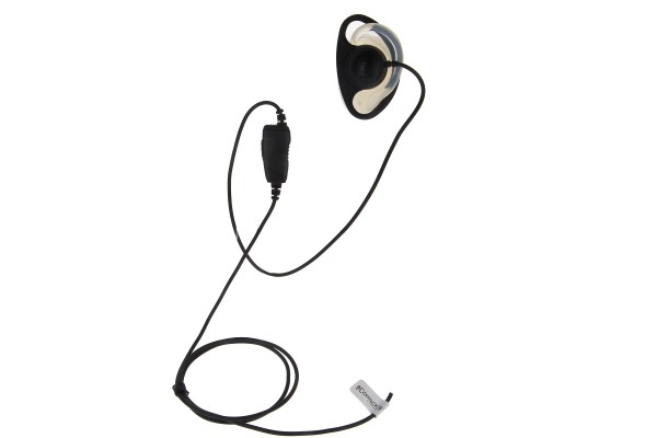 Ohrhörer mit Kabel und integriertem Mikrofon in Schwarz-Weiß.