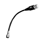 Schwarzes Audiokabel mit XLR- und Klinkenstecker.