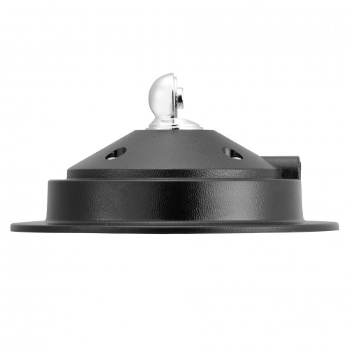 7000-00499800_pro_01.jpg Round black ceiling mount with silver ball joint.
