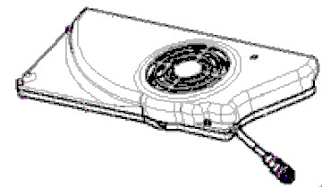 7000_00752359_COM_01.jpg Computer-Grafikkartenkühler mit Lüfter und Kabelanschluss.